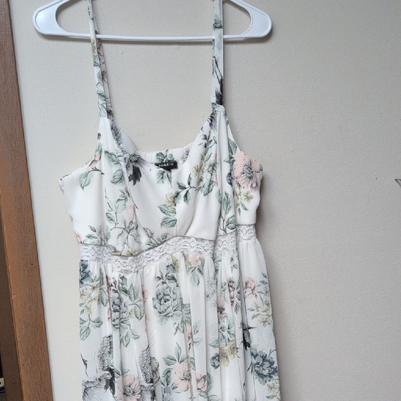 Torrid Floral Print Dress - White and Pink - Picture 1 of 5